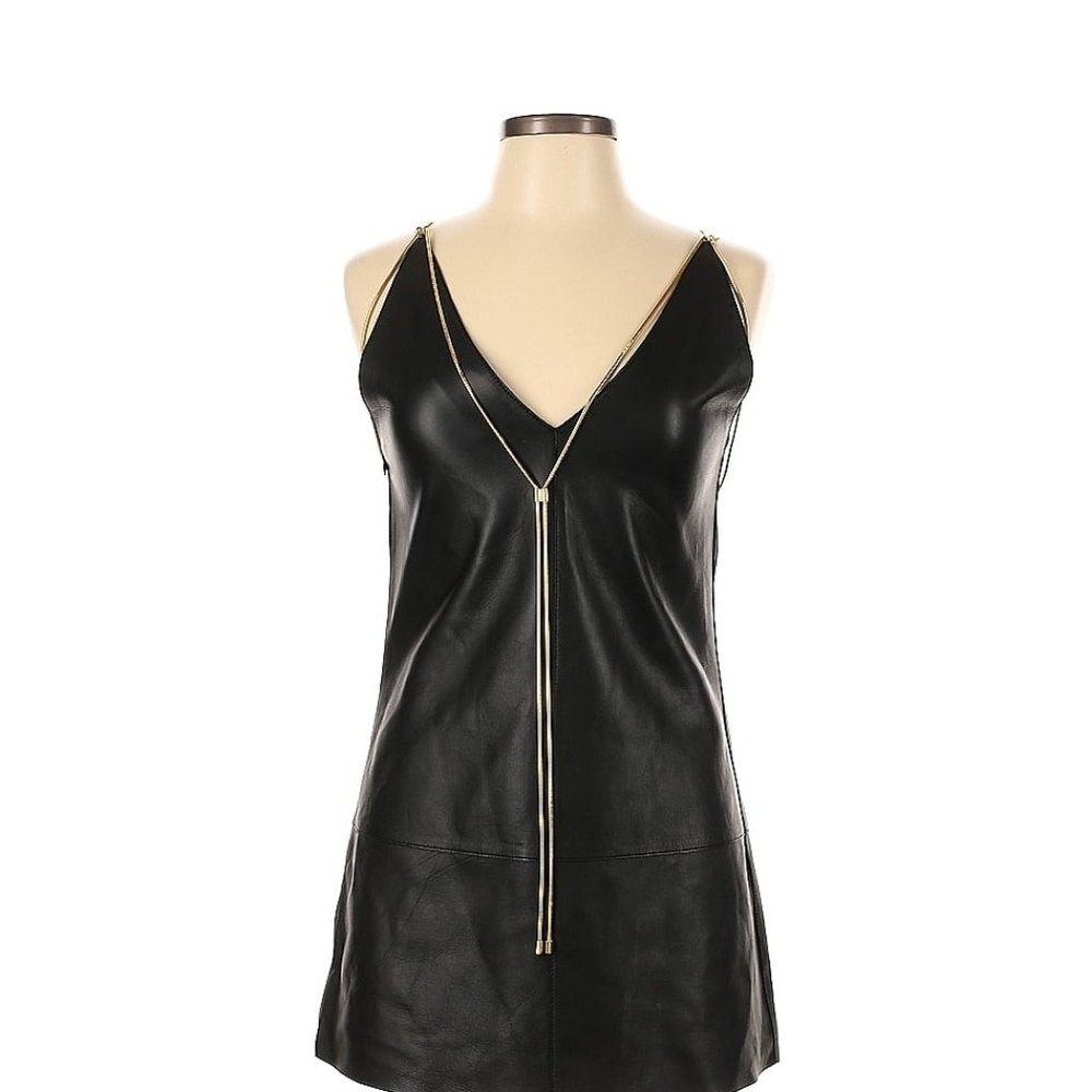 Alexis Black Leather Mini Dress